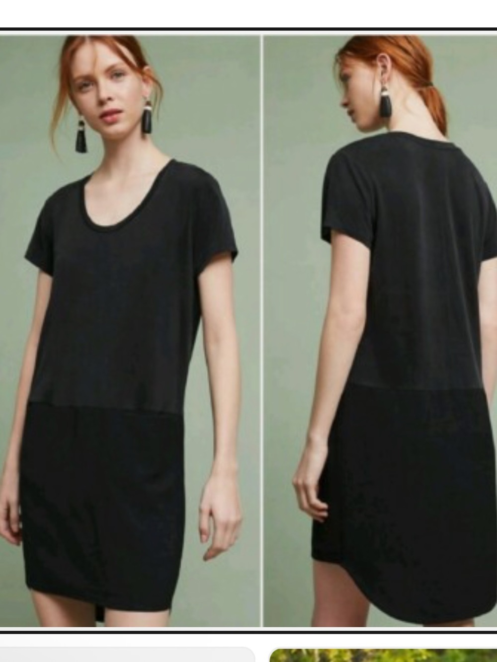ANTHROPOLOGIE Dolan Left Coast Collection Loren Shift Tunic Tee Dress Black S